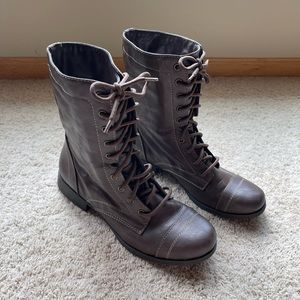 Brash Combat Boots - Gray, Women’s Size 9 1/2